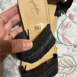 Seychelles Black Fringe Sandals